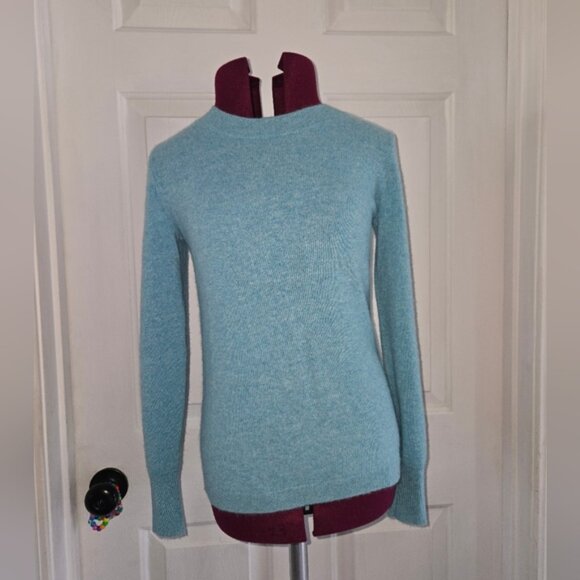 J. Crew Blue Crew Neck Cashmere Sweater - Picture 1 of 10